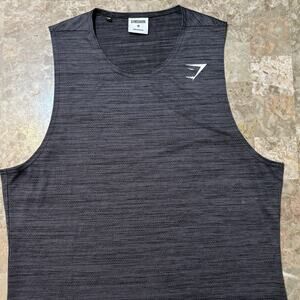 Gymshark Shirt Mens Medium Grey Sleeveless Tank Top Arrival Slim Marl Gym